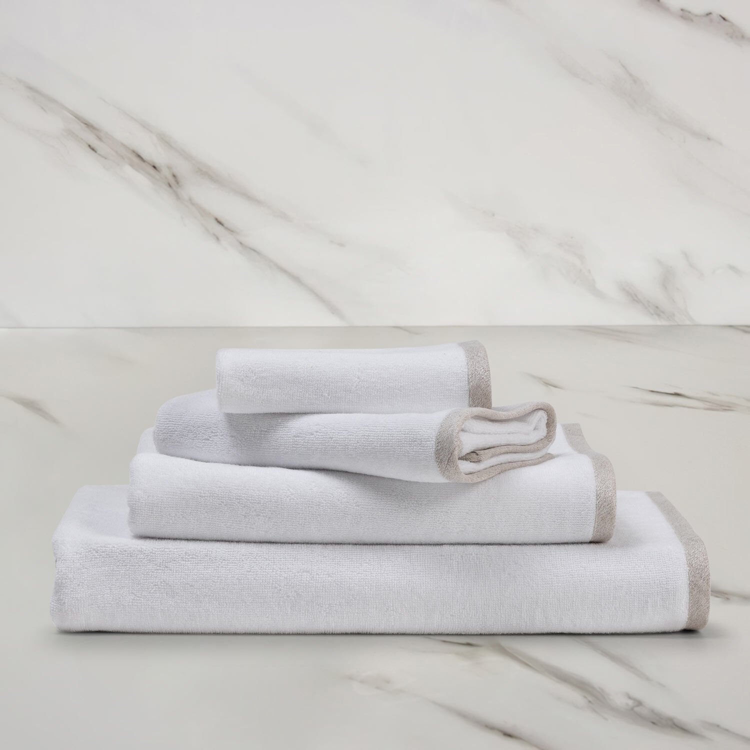 Light Terry and Linen Crepe Hand Towel