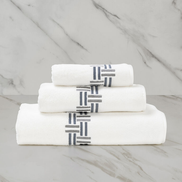 slide 2 Basket Weave Embroidery Bath Sheet