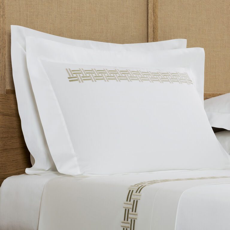 slide 2 Basket Weave Embroidery Sham