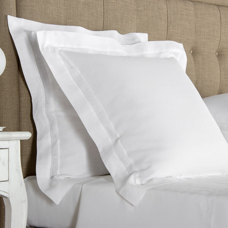 slide 2 Purity Doppio Ajour Linen Euro Sham