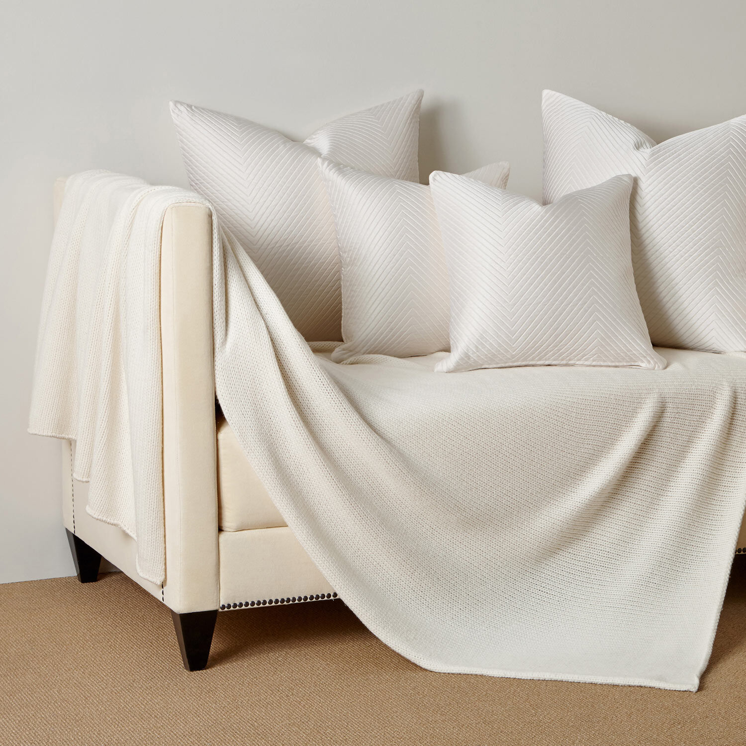 Luxury Herringbone Decorative Pillow Frette