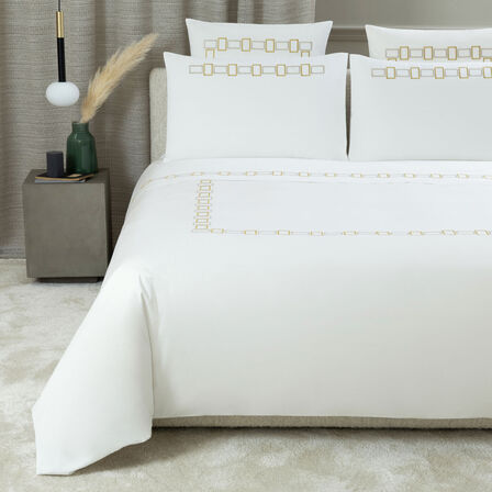 Bold Bicolor Embroidery Duvet Cover Set