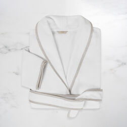 Light Terry and Linen Crepe Bathrobe