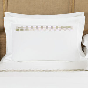 Basket Weave Embroidery Sham slide 1 Basket Weave Embroidery Sham