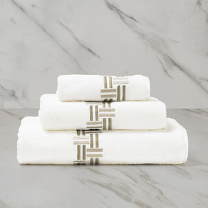 slide 2 Basket Weave Embroidery Bath Towel