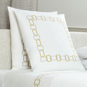 Bold Bicolor Embroidery Euro Pillowcase slide 2 Bold Bicolor Embroidery Euro Pillowcase