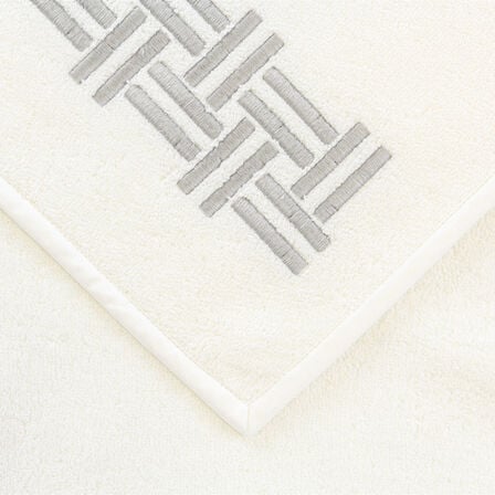 Basket Weave Embroidered Bath Towel