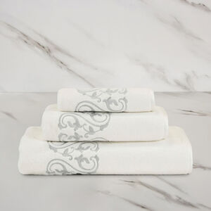 Ornate Medallion Embroidered Guest Towel slide 2 Ornate Medallion Embroidered Guest Towel