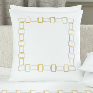 Bold Bicolor Embroidery Euro Pillowcase slide 1 Bold Bicolor Embroidery Euro Pillowcase