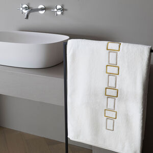 Bold Bicolor Embroidery Bath Sheet slide 1 Bold Bicolor Embroidery Bath Sheet