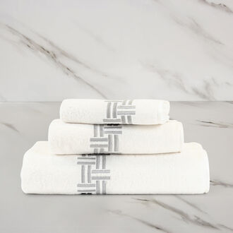 Basket Weave Embroidered Hand Towel
