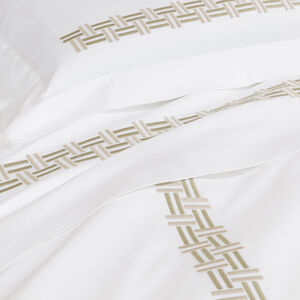 slide 5 Basket Weave Embroidery Euro Sham