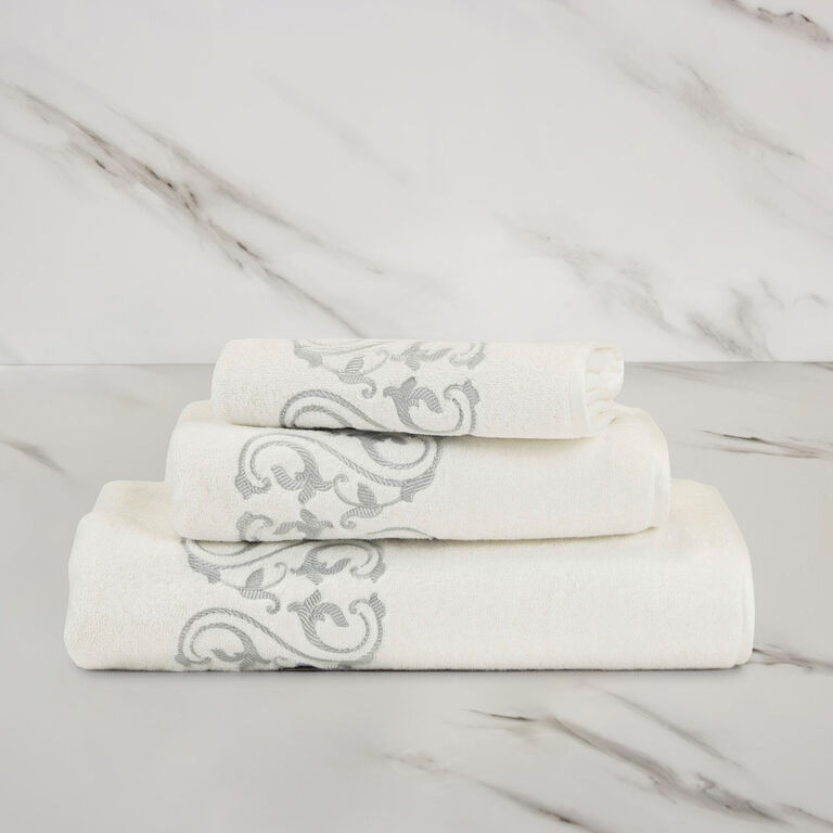 slide 1 Ornate Medallion Embroidered Guest Towel